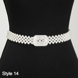 MINIMALUX Co giãn cho nữ Thắt lưng với ngọc trai Đơn giản Thắt lưng ngọc trai Thời trang Thanh lịch Thắt lưng dây rút Dành cho Nữ