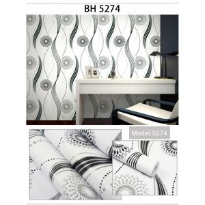 Wallpaper Sticker Dinding Kamar +-/8m +-/45m  1m CAKRA HITAM PUTIH Stiker Tembok Rumah