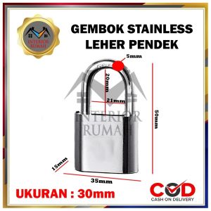 Gembok Rumah Anti Maling / Anti Karat Leher Panjang / pendek Ukuran 30 mm - 60 mm