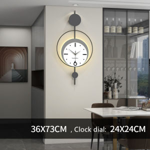 Minimalist Nordic Series Wall Clock Hot Sale Home Living Room Simple and Fashion Mute Creative Vintage Clock Art Decoration With light 36x73cm