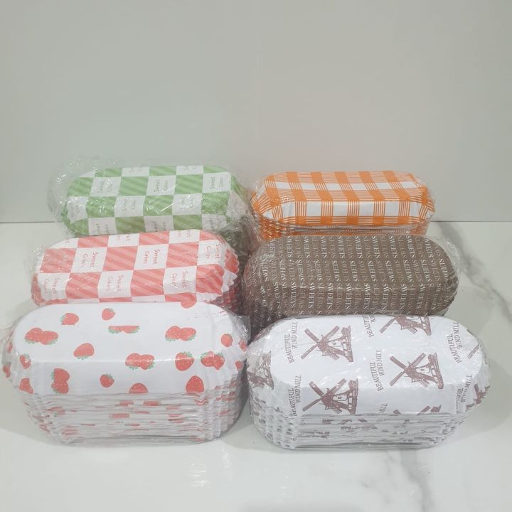 Paper Cup Case Roti Panjang Isi 200Pcs Cup Paper Oval Alas Roti Baking ...