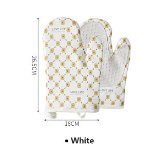 Silicone Oven Mitts Heat Resistant Non-Slip Kitchen Mittens Oven Gloves with Soft Cotton Lining Pot Holders