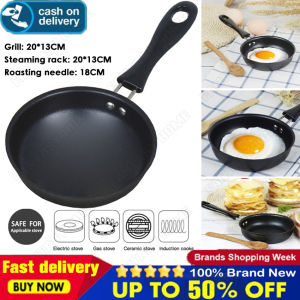 🔥High Quality+ In Stock🔥12cm Mini Portable Egg Pot Frying Pan Breakfast Omelette Home Non Stick Long Handle Anti-Scratch Coating Kitchen Supplies