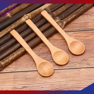 Sporter ช้อนไม้ไผ่ทรงกลมสำหรับ1X ช้อนซุปชากาแฟเกลือช้อนเครื่องครัว