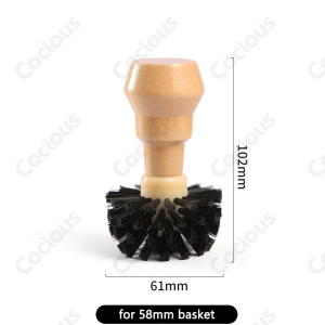 Coffee machine powder bowl cleaning brush solid wood handle cleaning brush coffee basket brush