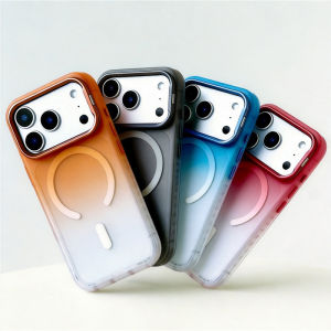 Flip Lens Holder Gradient Color Magnetic Case For iPhone 17Pro 18Pro 17Pro Max For Magsafe Matte Protective Hard Phone Cover