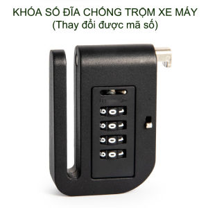 Khóa số đĩa xe máy thế hệ mới không cần chìa khóa làm bằng hợp kim với 4 mã số thay đổi được