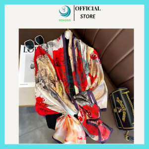 [NOWSHIP-HCM]-Khăn choàng cổ đa năng sang trọng 90x180cm Khăn choàng lụa cao cấp đi biển phụ kiện thời trang làm quà tặng ý nghĩa- CHỌN MẪU