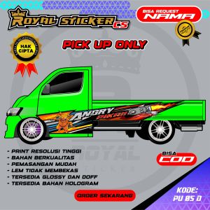 PU 05-STIKER DECAL MOBIL GRANDMAX PHANTER MEGA CERRY HILUX TRITON PICK UP GRATIS CUSTOM NAMA