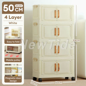 NewTide  Foldable Cabinet Organizer For Kitchen Durabox Bedroom Drawer With Magnetic Suction Door Plastic Wardrobe Storage Box