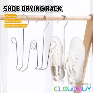 C.B.【Ready in Stock】 Stainless Steel Shoes Drying Hanger Shoes Drying Rack Hanging Shoe Organizer Space Saving 1Pc