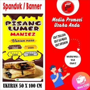 Spanduk Banner Pisang Coklat I Pisang Lumer ukuran 100 cm x 50 cm