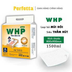 Tấm Đệm Lót WHP Underpad Siêu Thấm Hút Chống Trào Ngược Khử Mùi Hiệu Quả Size 80x90 cm (8 miếng/túi)