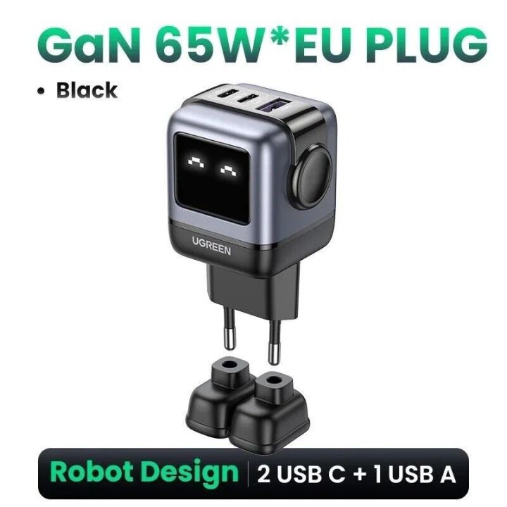 UGREEN Kepala Charger Nexode GaN Robot 65W USB C USB PD Fast