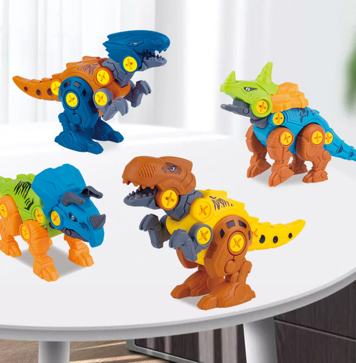 Mainan Edukasi Anak DIY Dino Puzzle Dinosaurus Dinosaurs Assemble Obeng dan Baut Rakit COD Bayar Ditempat