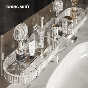 Giá Để Đồ Nhà Tắm Gắn Bồn Rửa Mặt Hút Chân Không Zline Kệ Để Đồ Nhà Tắm Trong Suốt có Lỗ Thoát Nước