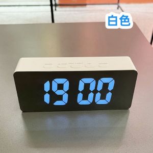 ***READY STOCK*** Ins Style Led Alarm Clock Mirror Led Alarm Clock Simple Modern Design Alarm Clock
