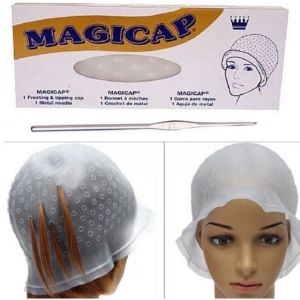 Magicap Highlighting Dye Cap Hook Silicone Cap Hair Coloring Hat