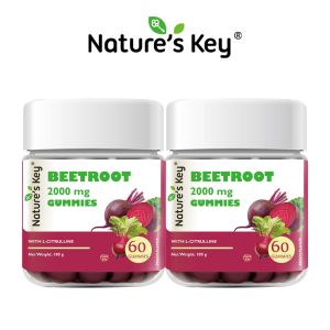 Ready stock ? ? Natures Key & Circulation Beetroot Gummies - Peach Flavor (60 Gummies)