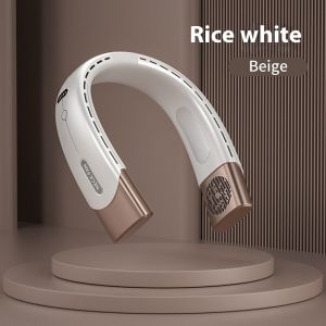 10000mAH Digital display Wireless & USB Rechargeable Lazy Neck Hanging Style Dual Cooling Fan