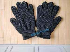12 pasang sarung tangan hitam polos bintik/antislip full jari/sarung tangan multiguna