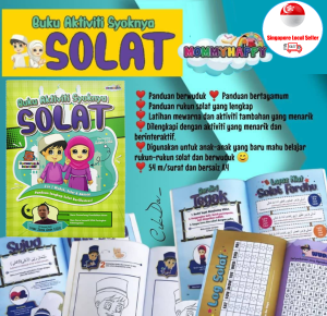 [SINGAPORE SELLER] A4 SIZE Buku 3 in 1 Aktiviti Syoknya Solat Berserta Rumi -Buku Belajar Solat Untuk Lelaki & Perempuan