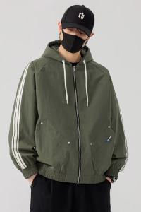 ≮923≯Men Jacket Hooded Stripe Windbreaker Trench Coats Oversize 6XL 7XL 8XL Plus Size Waterproof Brand Camping Loose Thin Softshell