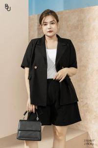 Áo blazer 2 lớp tay ngắn có túi BIGSIZE (55kg đến 95kg) - 23SAK07 - [BUstu Bigsize]