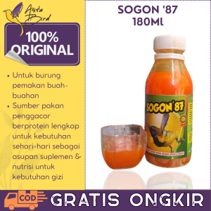 "SOGON 87 180ML" PAKAN BURUNG SOGONNEKTARCOLIBRIMURAI BATUKACERVITAMINSUPLEMENPENGGACOR