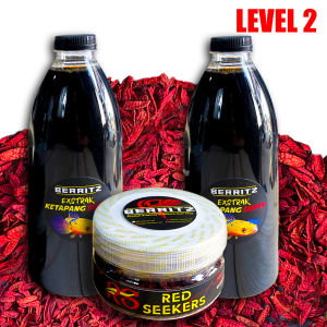 BERRITZ Paket Hemat Level 2 - Red Seekers Premium dan Ektrak Ketapang Pakan ikan channaarwanakoi