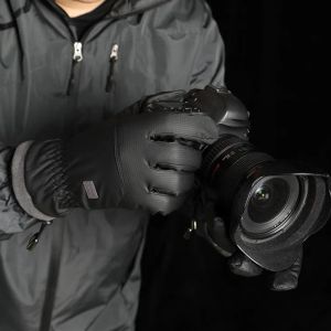 SERAPHYXO Bông PP Găng tay trượt tuyết Mềm Dây Rút Găng tay chống lạnh cho nam Dày ba lớp Thêu ren Găng tay không thấm nước Mùa đông