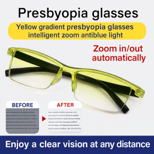 New Model Smart Zoom Gradient Presbyopia Reading Glasses HD Light Transmission Comfortable Face-Fitting