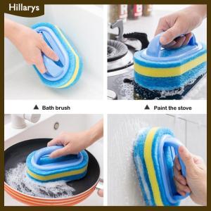 [Hillarys] Thickening Cleaning Brush With Handle Kitchen Sponge Wipe Bathroom Tile Bathtub Cleaning Sponge Home Stain Removal Clean Tools