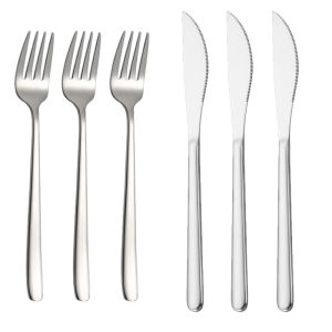 12pcs Korean Cutlery Korean Style Flatware Stainless Steel Dining Spoon And Fork