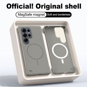 For Magsafe Slim Frameless Phone Case For Samsung S26 S25 Edge S24 Ultra FE S23 S22 Plus Wireless Charging Matte PC Back Cover
