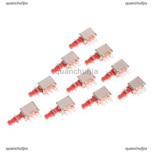 [COD] quanchufjia 10ชิ้น A03 PCB มุมขวาสวิตช์ปุ่มกด DPDT เสาคู่6พินล็อกตัวเองสวิตช์ไฟ