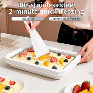 ChicLiving Fried Yogurt Machine DIY Ice Cream Machine Food Grade Stainless Steel Household Ice Cream Tray 炒酸奶机