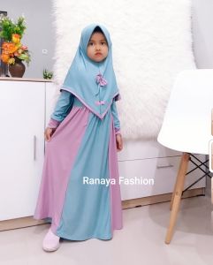 Gamis Anak Syari FREE Hijab PRISKANIA 3 Bulan - 12 Th