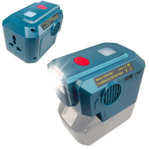 ใช้กับMakita DeWalt Milwauke เครื่องแปลงสลับ แบตเตอรี่ลิเธียมสำหรับเครื่องมือ 18V พร้อมไฟฉายและพัดลมขนาดเล็ก เครื่องแปลงไฟ 110 - 120V
