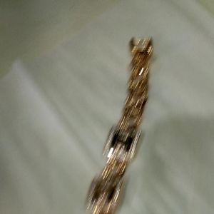Perhiasan Imitasi Lapis Emas Gelang Plat CHANNEL