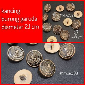 KANCING BAJU JAMUR DATAR MOTIF BURUNG GARUDA 21 CM ISI 12PCS