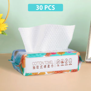 Disposable 30/50pcs Cotton Face Tissue Wipes Dry Wet Make Up Remover Tisu Muka Pakai Buang Serbaguna