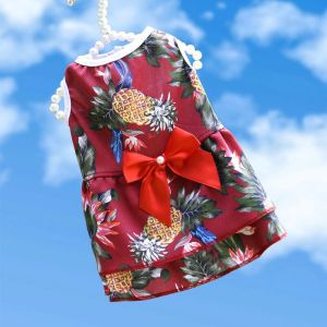 Small and Medium Dogs Spring and Summer Dog CatClothes Supplies Cat Apparel Striped Strap Mesh Dress Dog Clothes