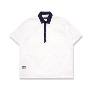 Noforty Kemeja Oversize Half button Verm White