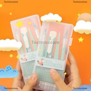 [COD] Technicolore ชุดเครื่องมือสำหรับสมุดภาพแบบ DIY พร้อมด้วยปากกามีดแกะสลักแหนบและแผ่นรองตัด-ด้ามจับที่ไม่สามารถพับเก็บได้สำหรับทุกวัน