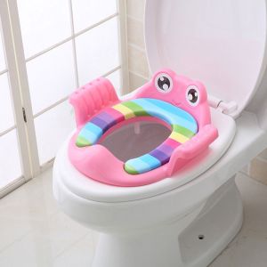 【Free Shipping】Children Toilet Seat Upgrade Portable Potty Seat with Splash Guard for Toddler Removable Travel Non-Slip Pads Toilet Potty Training Seat Covers for Baby Toddlers and Kids