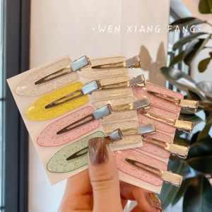 4Pcs/Set Japanese Style Seamless Hair Clip Fashion Wide Resin Transparent Candy Color Hair Clips for Women Make up
