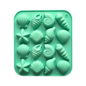 16 Cavity Starfishes Shell Flexible Silicone Molds for Chocolate Candy Heat Resistant Baking Mould for Cake Dessert