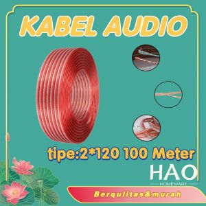 Kabel listrik transparan/kabel audio/super promo 2x120 100Meter/kabel transparan/kabel music