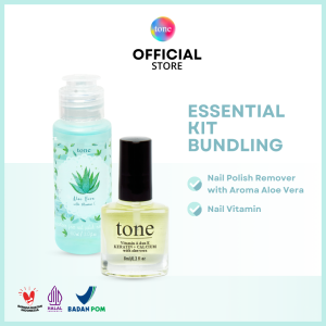 TONE Essential Kit Bundling | Nail Vitamin 8 ml & Nail Polish Remover with Aroma 60 ml | Kuku Sehat